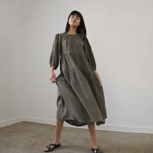 Zii Ropa Nella cotton midi Dress size M Olive